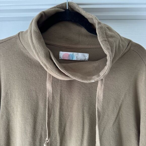 FP Beach by Free People Slouchy Cowl Neck Tunic Hoodie – XS – Taupe - Picture 8 of 10